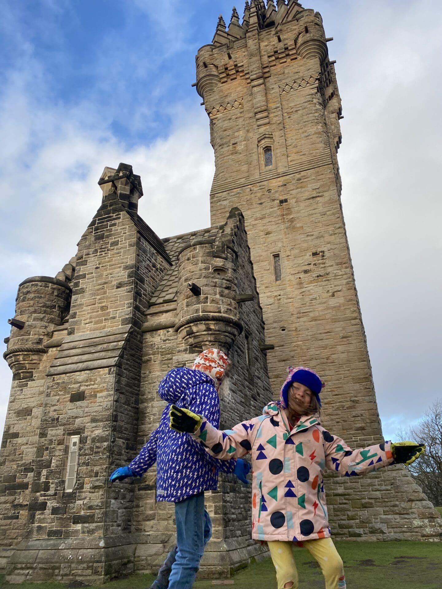 Children outside Wallace Monument