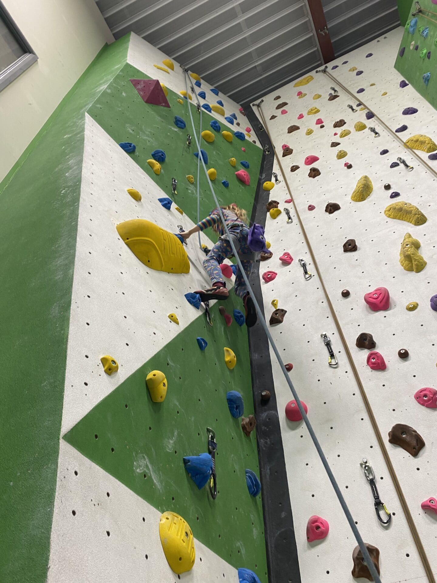 Child on climbing wall Scotland