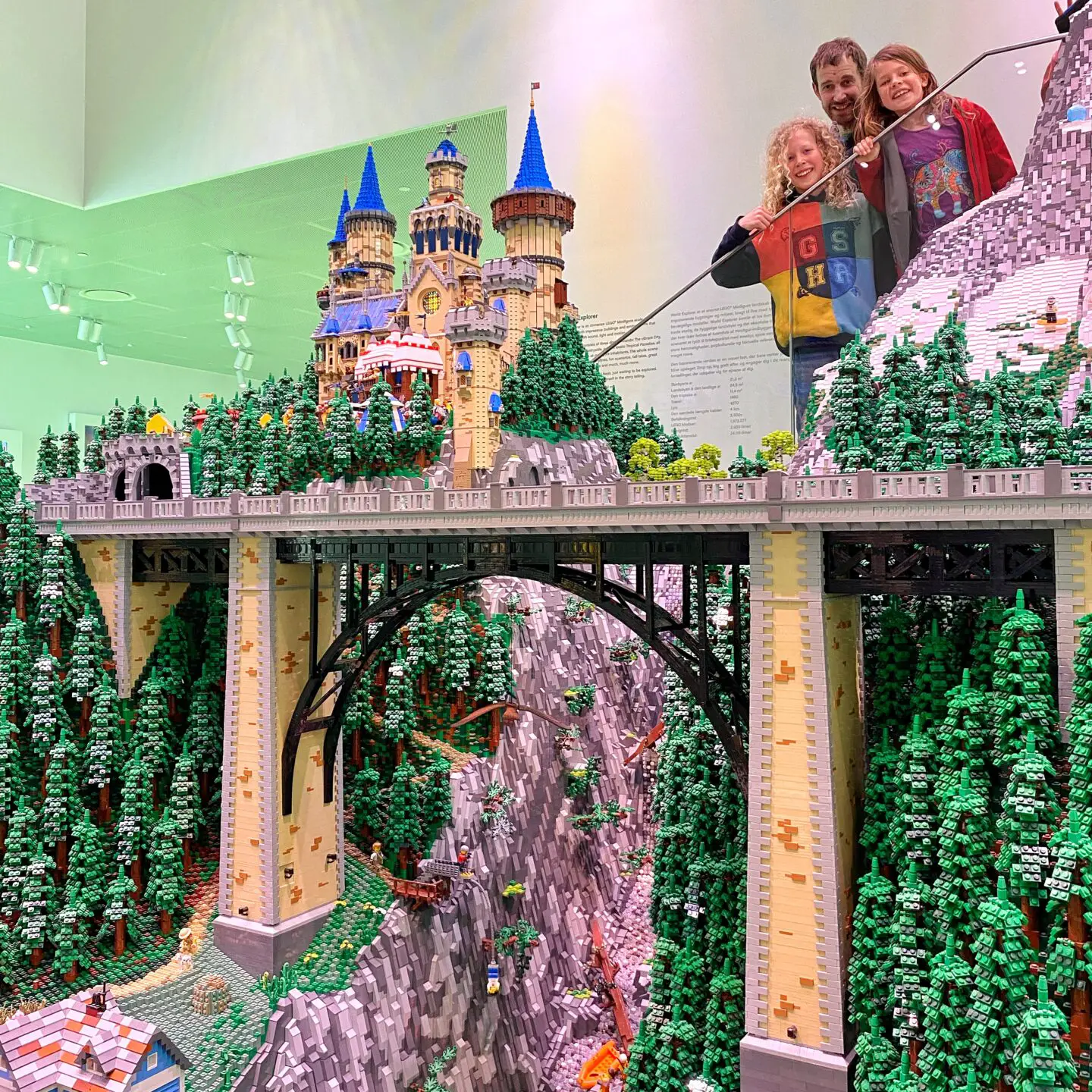 Lego landscape and family at Lego House