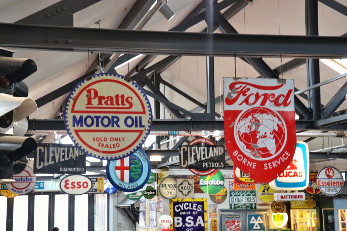 Lakeland motor musuem car signs