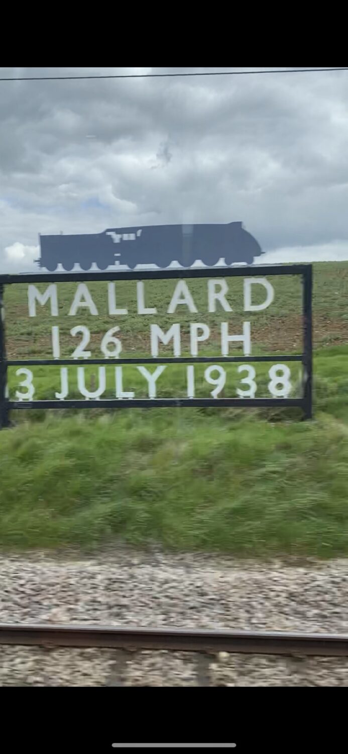 Mallard 126mph speed sign