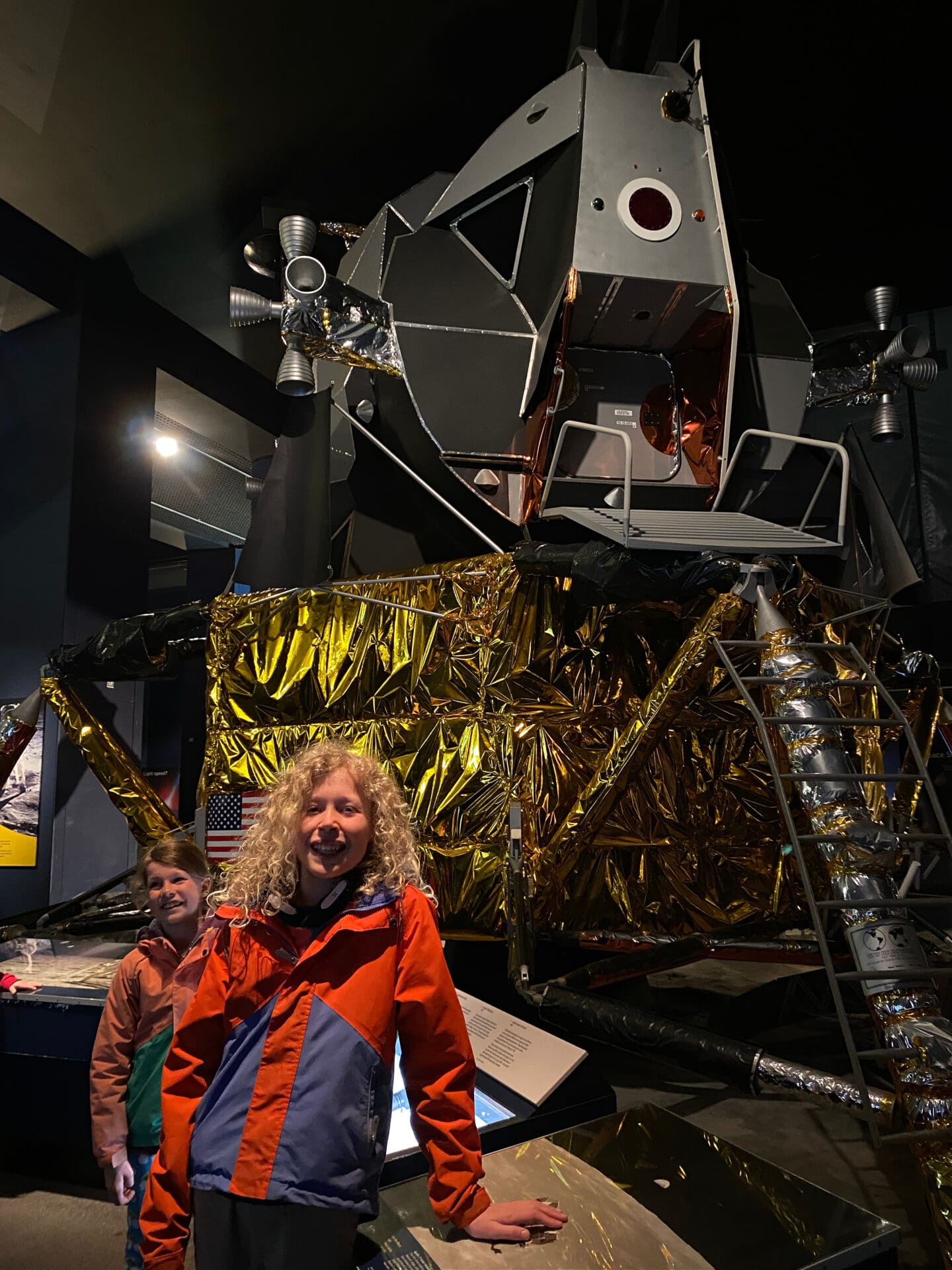 Children in front of Apollo lander