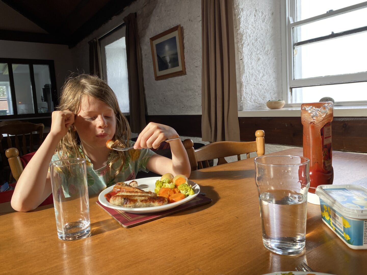 Child eating dinner