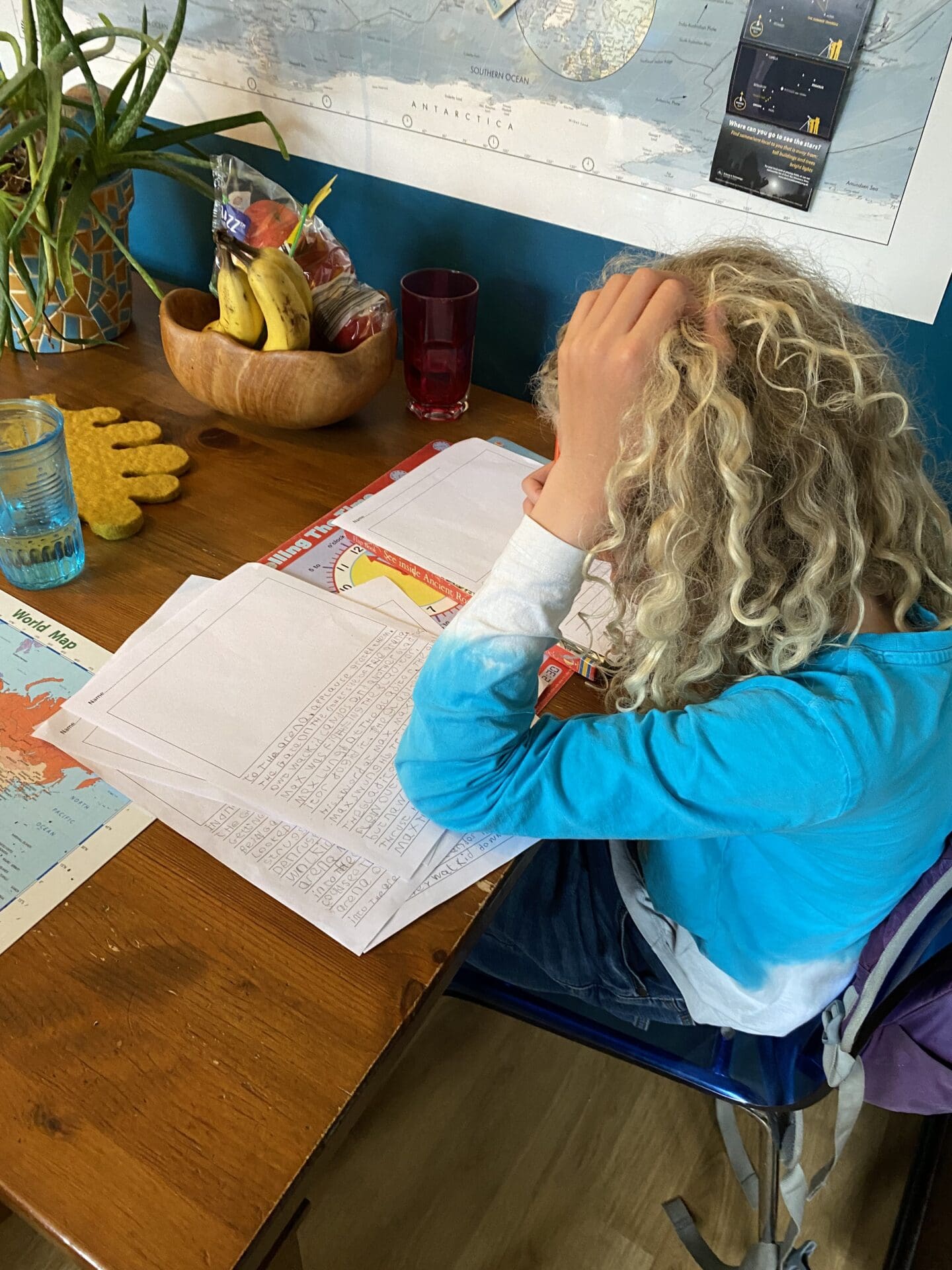 Child writing a story
