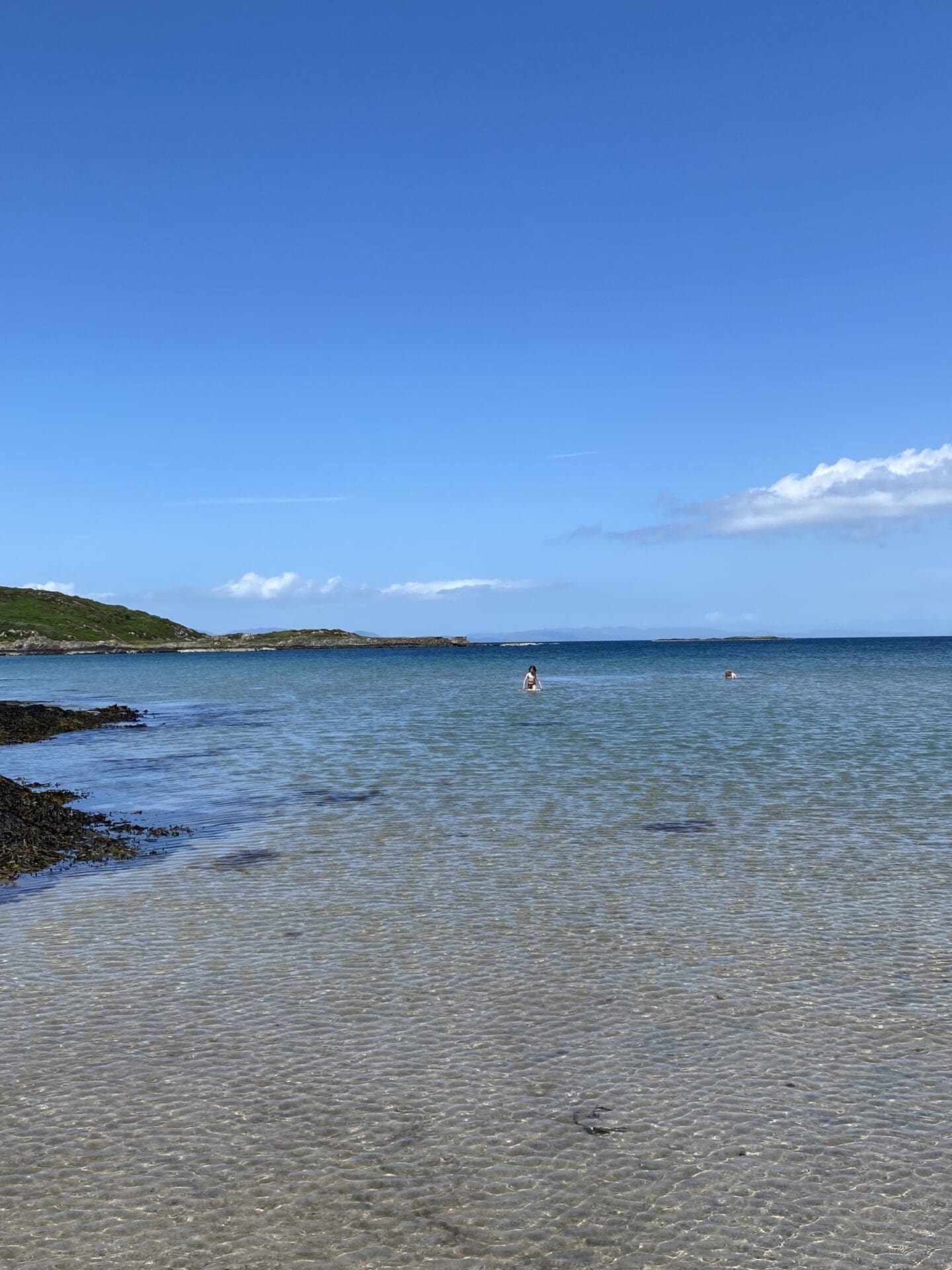 Children swimming in sea