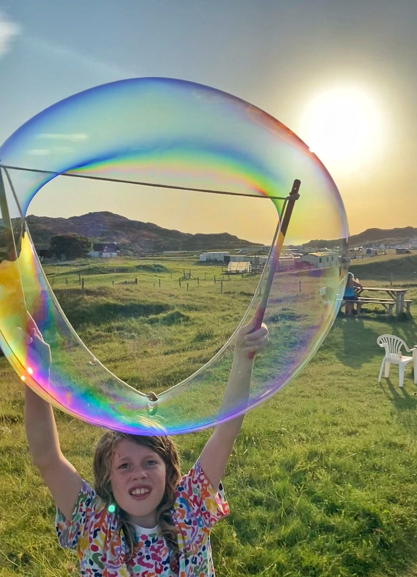 Making bubbles outside