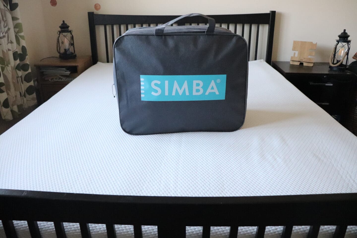 Simba quilt bag on top of Simba mattress