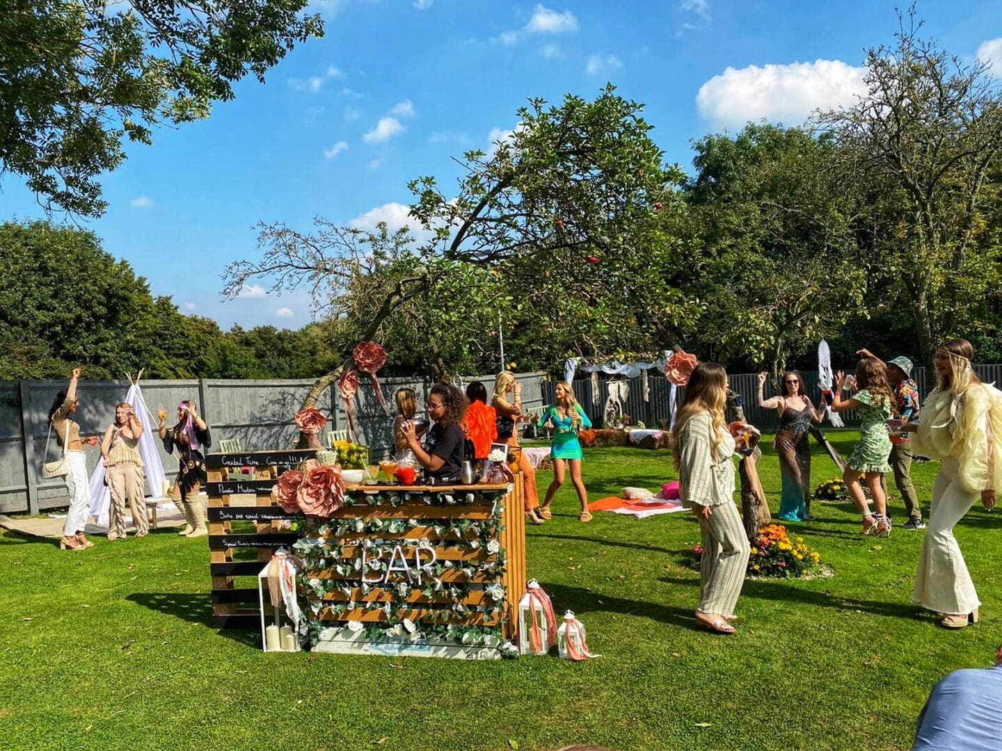 Outdoor games and fun at a garden party