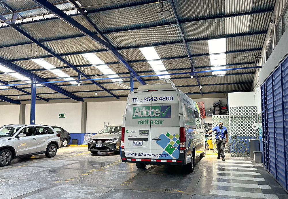 Adobe rent a car shuttle bus