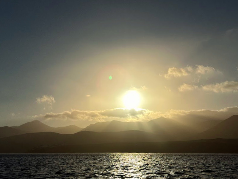 Lanzarote sunset hills sea